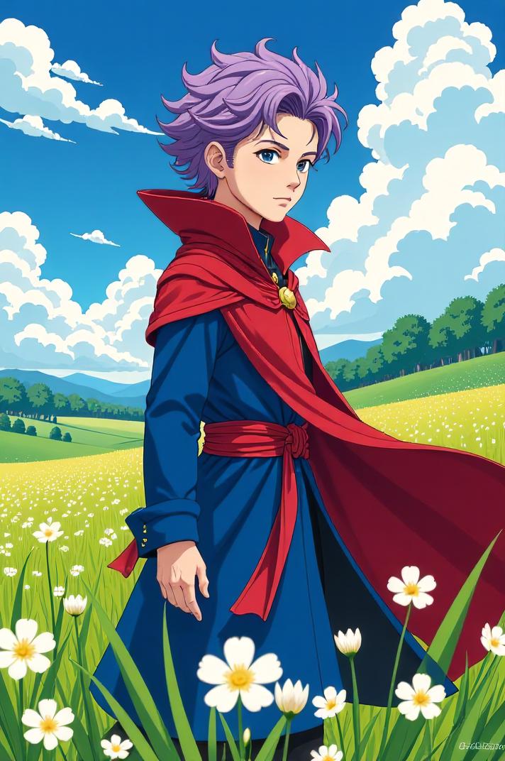 asian anime style marvel Doctor Strange masterpiece,best quality , asian anime, Short Curly lavender hair