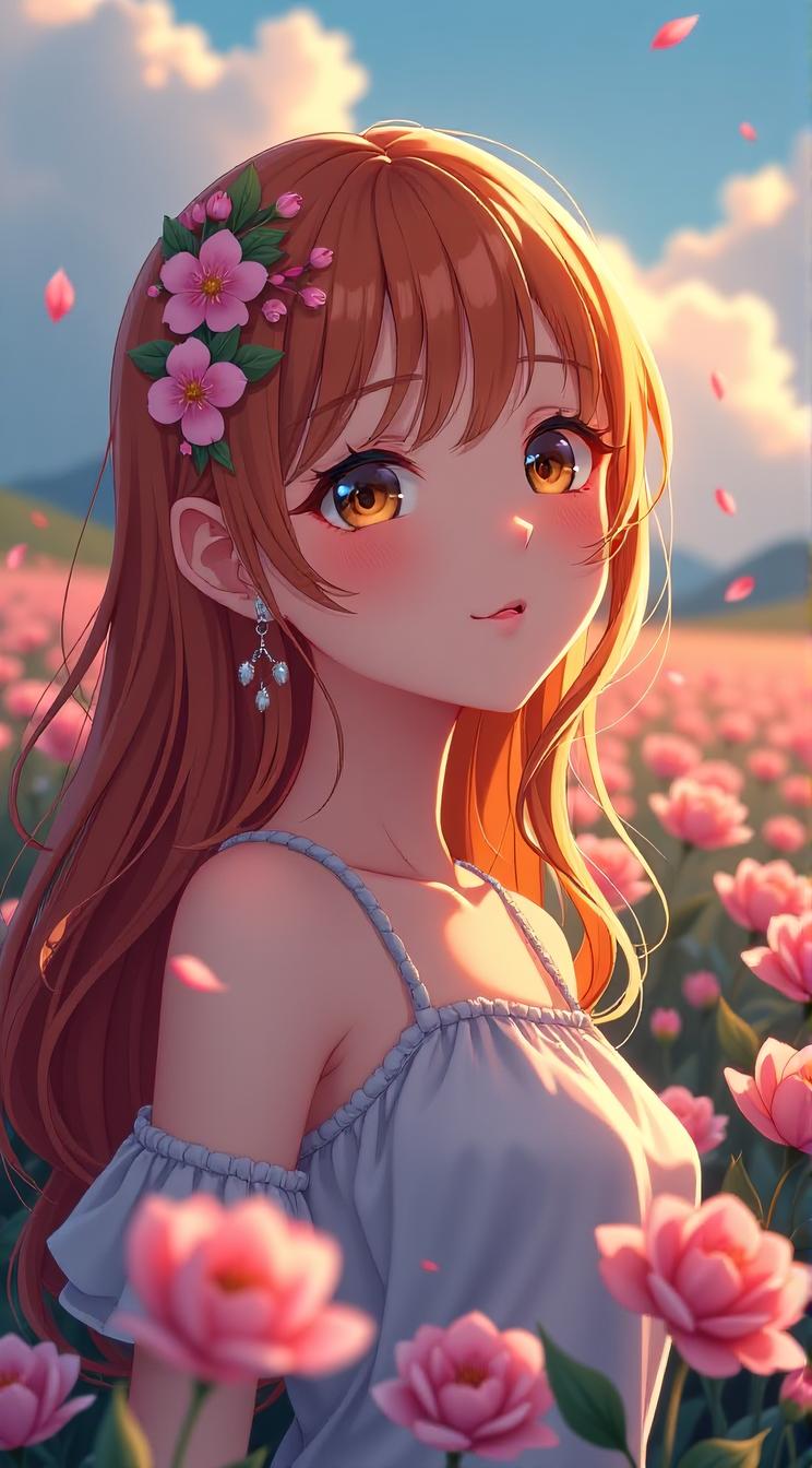 anime sexy style , spring, masterpiece , best quality