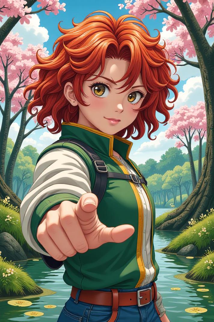 asian anime style marvel Trauma masterpiece,best quality , asian anime, Over Eye Curly firebrick hair