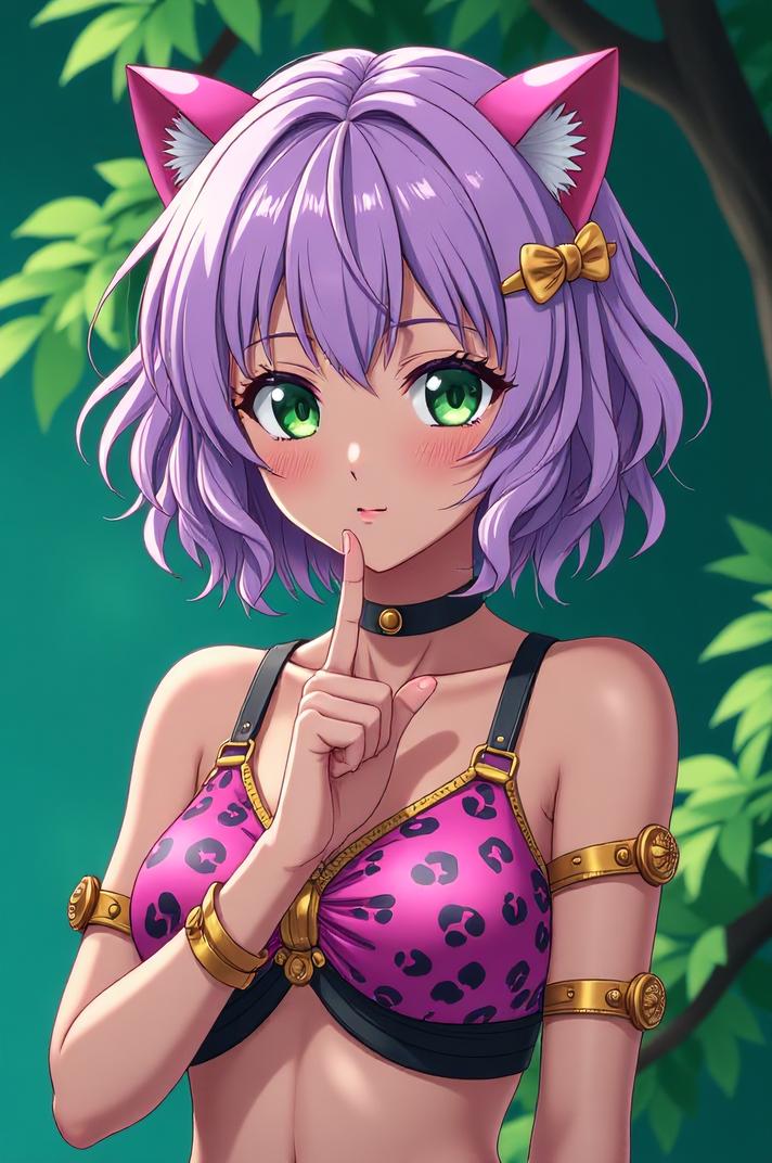 anime style masterpiece,best quality , Lob Curly lavender hair, summer
