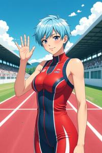 asian anime style marvel Warlock masterpiece,best quality , asian anime, Buzz Cut powder blue hair