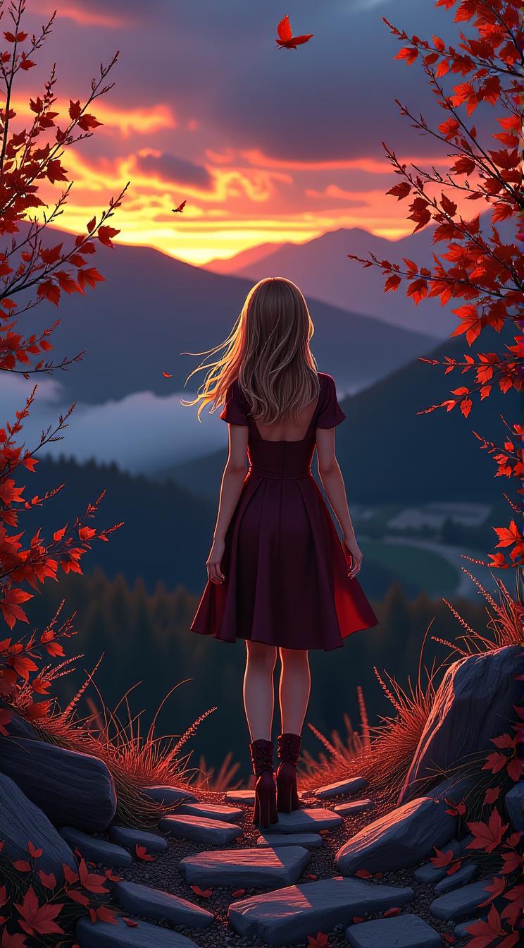 anime sexy style , autumn, masterpiece , best quality