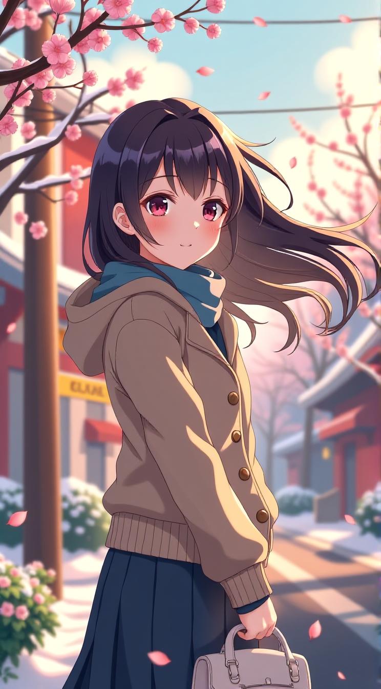 anime sexy style , winter, masterpiece , best quality