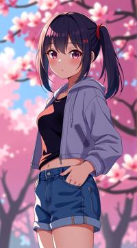 anime sexy style , spring, masterpiece , best quality