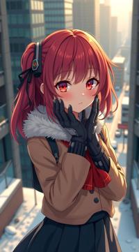 anime sexy style , winter, masterpiece , best quality