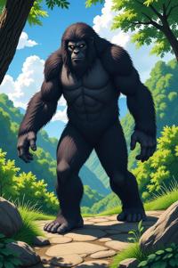 asian anime style marvel Sasquatch masterpiece,best quality , asian anime, Long Curly black hair