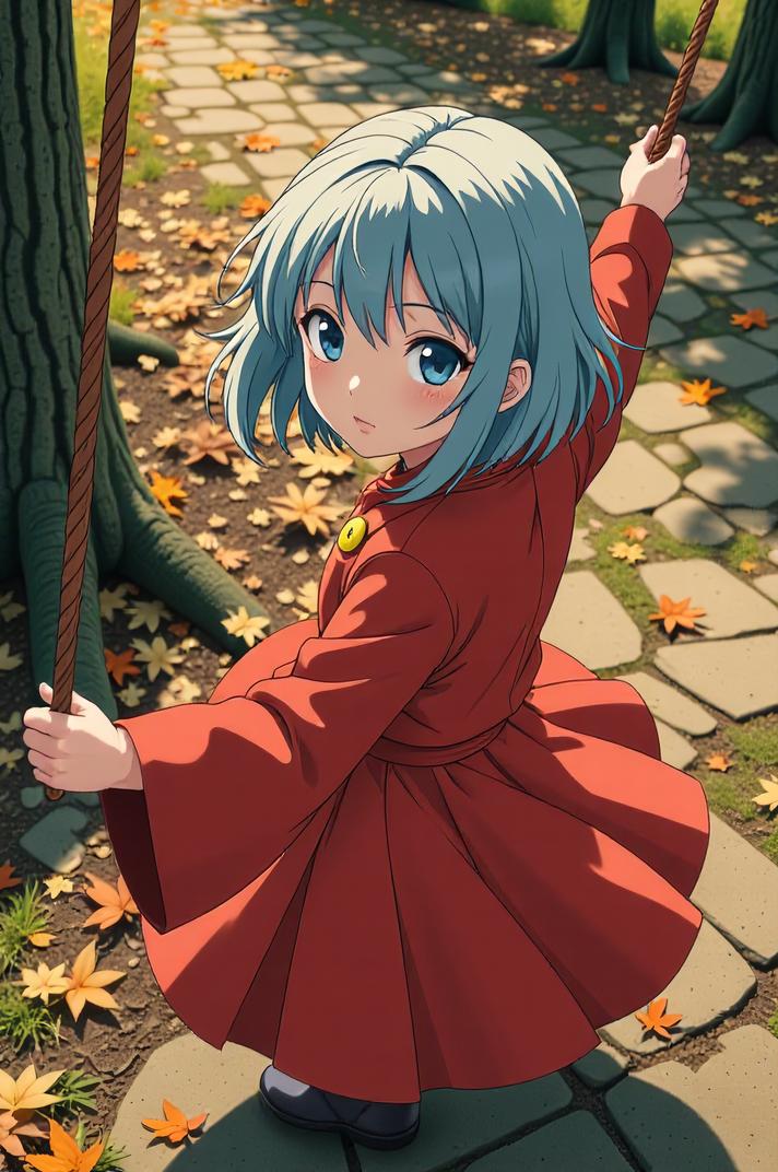 anime style masterpiece,best quality , Grungey Parted slate grey hair, autumn