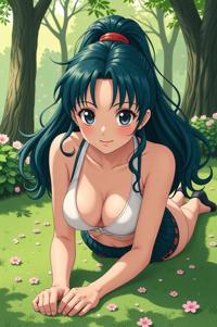 asian anime style marvel Namorita masterpiece,best quality , asian anime, Pony Tail myrtle hair