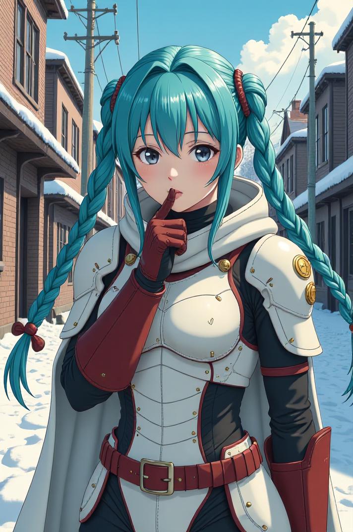 anime style masterpiece,best quality , Cornrows robin egg blue hair, winter