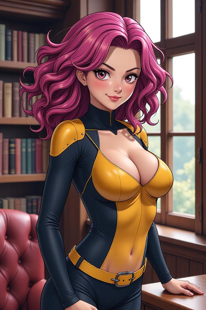 asian anime style marvel X masterpiece,best quality , asian anime, Bob Curly orchid hair