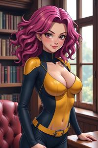 asian anime style marvel X masterpiece,best quality , asian anime, Bob Curly orchid hair