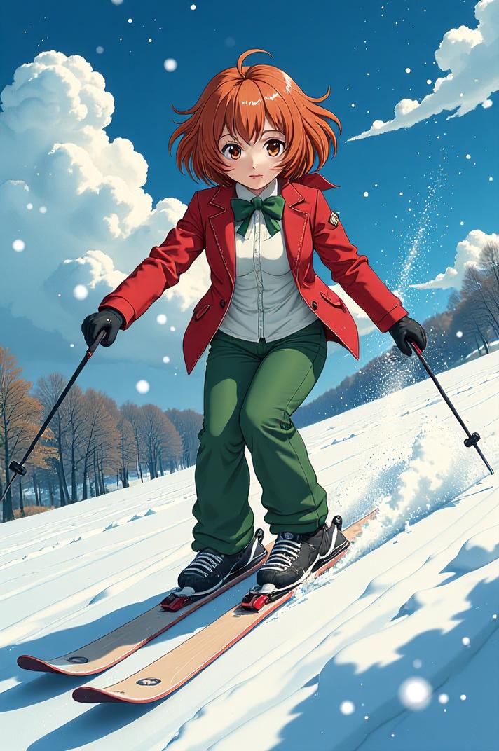 anime style masterpiece,best quality , Over Eye Curly fern green hair, autumn