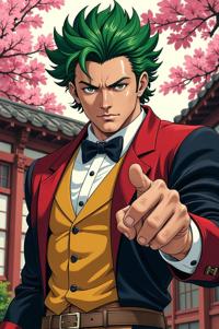 asian anime style marvel Luke Cage masterpiece,best quality , asian anime, Greased Back harlequin hair