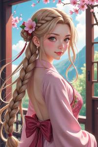chinese anime style masterpiece,best quality , chinese anime, Long Braids magnolia hair