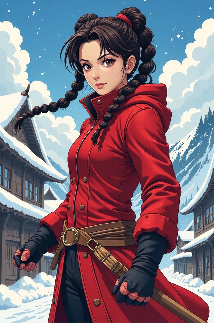 asian anime style marvel Corsair masterpiece,best quality , asian anime, Cornrows raw umber hair