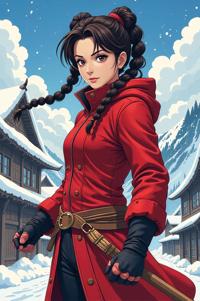 asian anime style marvel Corsair masterpiece,best quality , asian anime, Cornrows raw umber hair