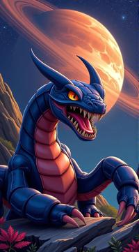 highly detailed, Fang Scorp Pok mon , Planet Jupiter background, in focus