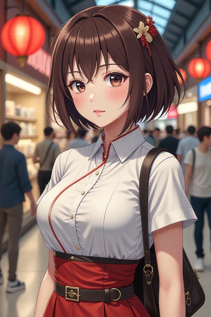 chinese anime style masterpiece,best quality , chinese anime, Bob chocolate hair