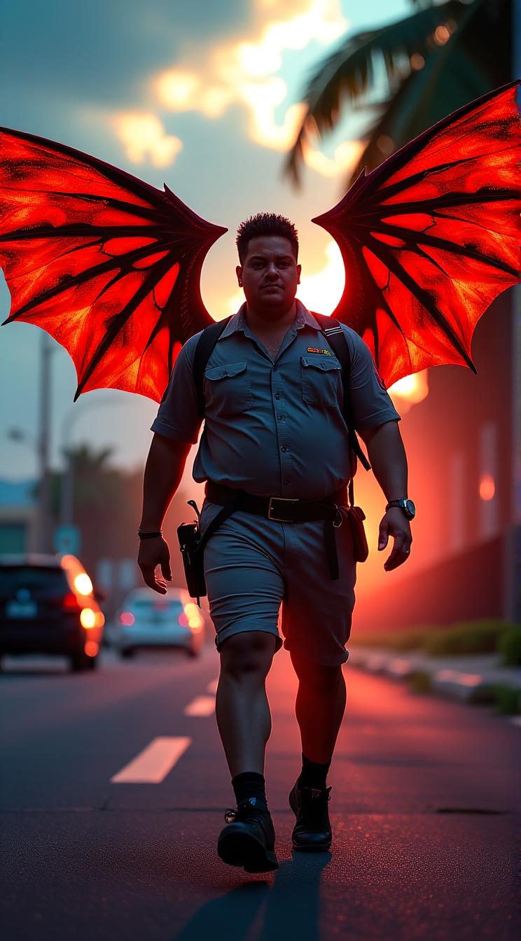 plump Bahamian Rami Malek , very Pretty, Walking, Scouter and Demon Wings