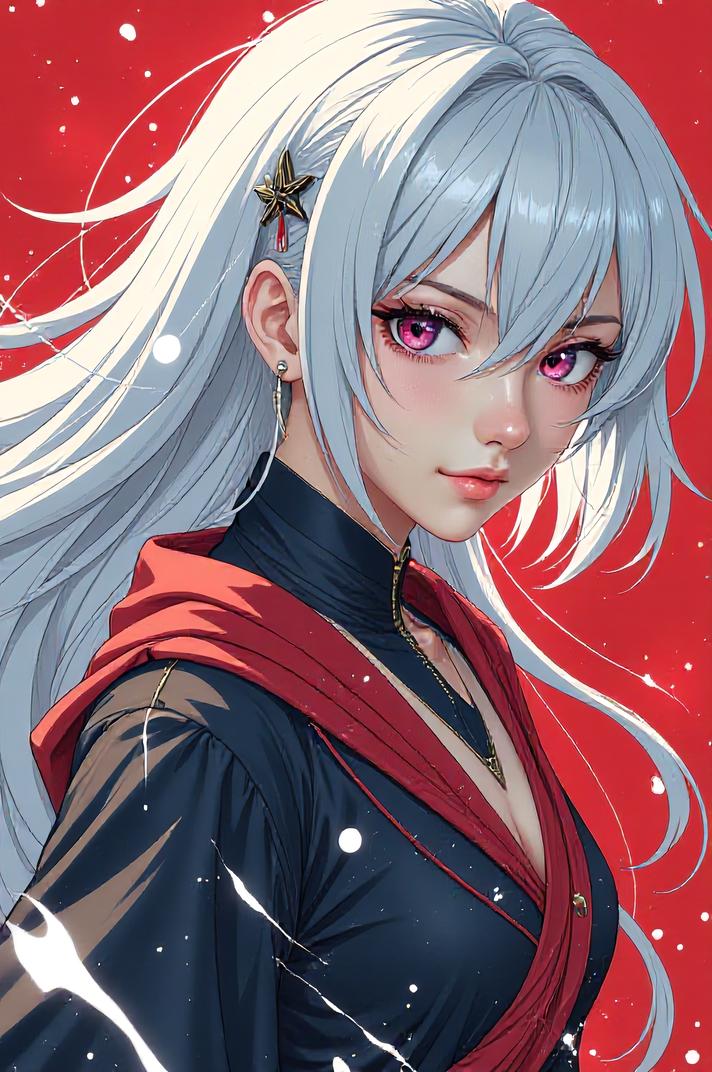 chinese anime style masterpiece,best quality , chinese anime, Over Left Eye titanium white hair