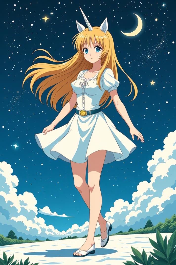 anime style masterpiece,best quality , Over Left Eye yellow hair, summer