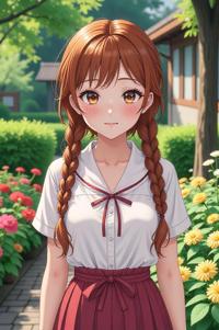 asian anime style masterpiece,best quality , asian anime, Braids cinnamon hair