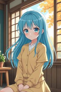 asian anime style masterpiece,best quality , asian anime, Lob robin egg blue hair
