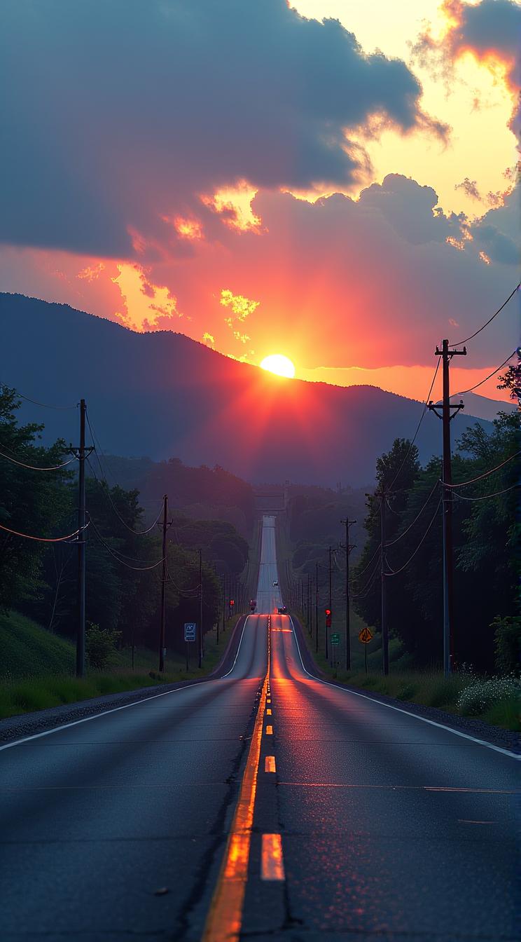 Pastels artwork, hyper detailed, Realistic Road, in a Matrix setting