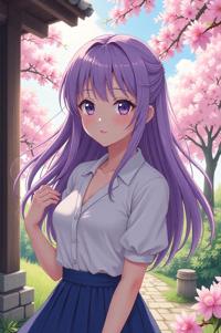 asian anime style masterpiece,best quality , asian anime, Center Parting lilac hair