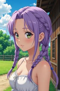 asian anime style masterpiece,best quality , asian anime, Cornrows periwinkle hair