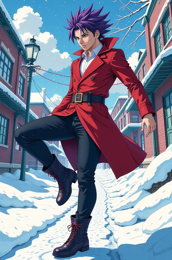asian anime style marvel Thunderstrike masterpiece,best quality , asian anime, Spike violet hair