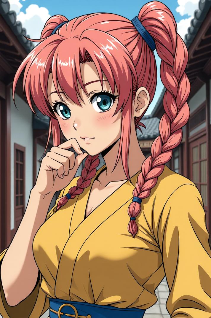 asian anime style marvel Iron Fist masterpiece,best quality , asian anime, Pony Tail Braids peach hair