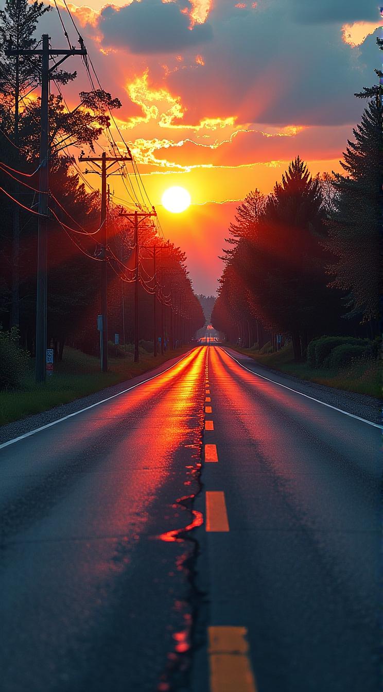 Pastels artwork, hyper detailed, Realistic Road, in a Matrix setting