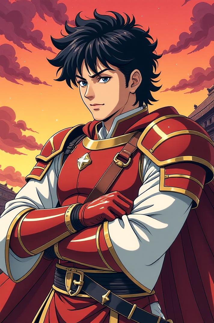 asian anime style marvel Paladin masterpiece,best quality , asian anime, Mullet Curly puce hair