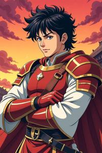 asian anime style marvel Paladin masterpiece,best quality , asian anime, Mullet Curly puce hair