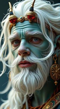 designed by Trevor Brown, David Michael Bowers, close up of a Expressive well built Pilgrim Male Jinn , Walking towards camera
