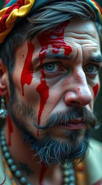 art by Anne Louis Girodet, Kathrin Longhurst, behance, close up of a Italian Male Shaman