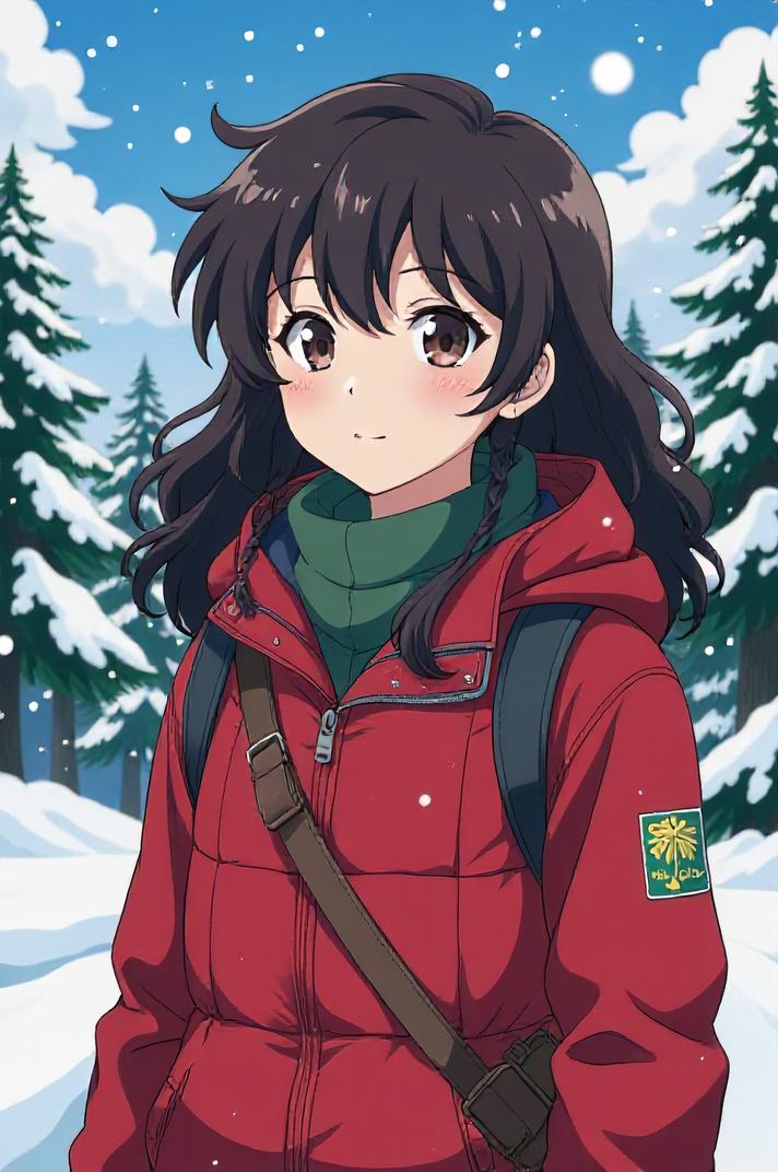 asian anime style masterpiece,best quality , asian anime, Lob Curly chocolate hair
