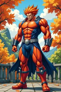 asian anime style marvel Drax the Destroyer masterpiece,best quality , asian anime, Center Parting carrot orange hair