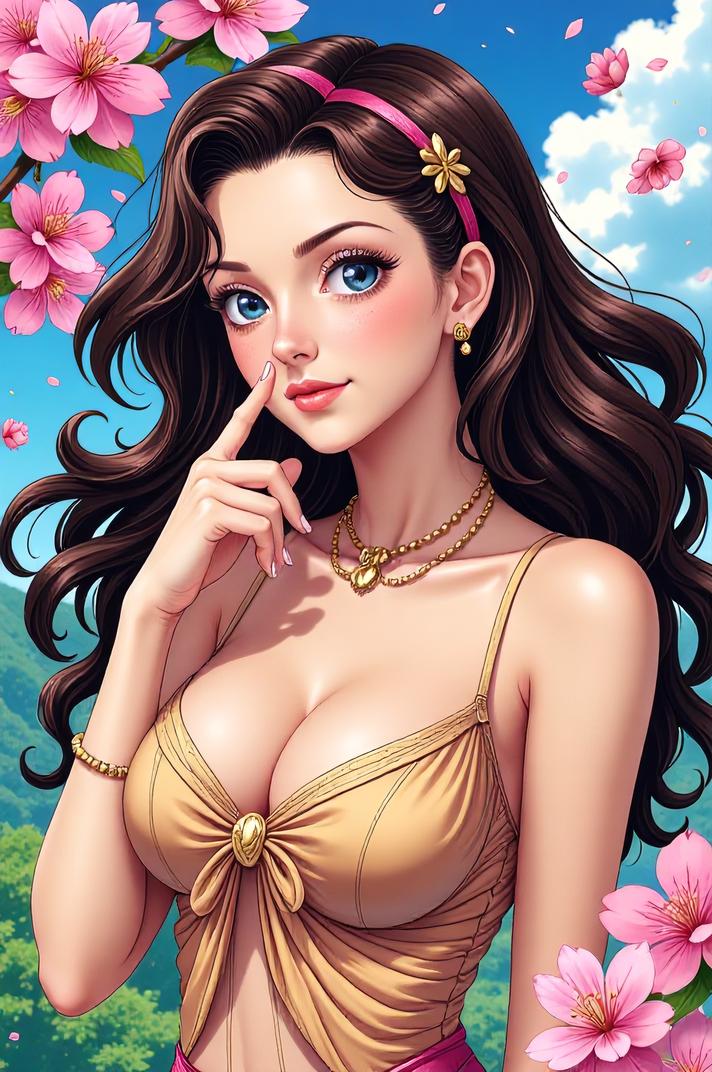 anime style masterpiece,best quality , Right Parting harlequin hair, spring