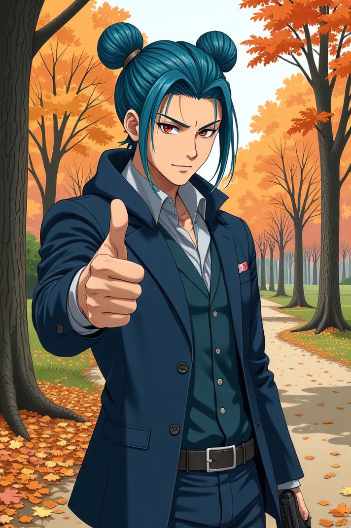 asian anime style marvel Ben Urich masterpiece,best quality , asian anime, Bun cornflower hair
