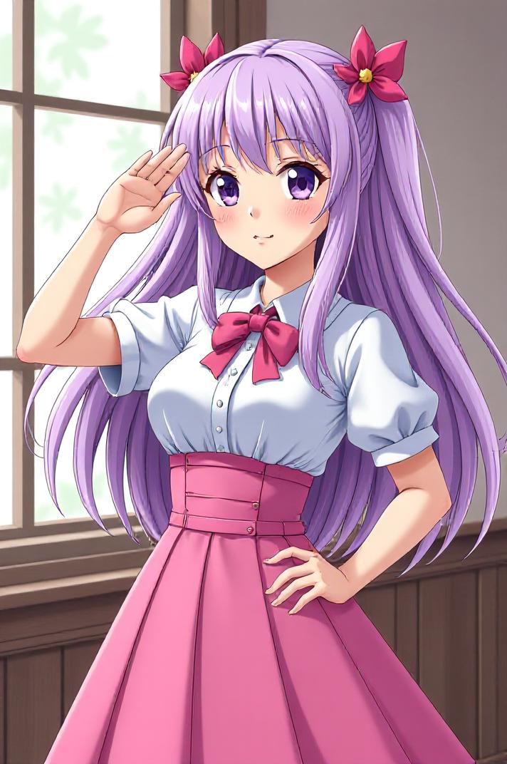 asian anime style masterpiece,best quality , asian anime, Center Parting lilac hair