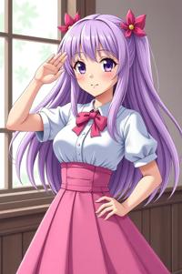 asian anime style masterpiece,best quality , asian anime, Center Parting lilac hair