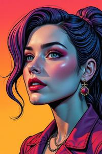 comic graphic illustration, comic art, graphic novel art, vibrant
