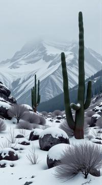 landscape of a Alpine and Cactus spines, Melancholy, Winter, scene art by Michael Eastman Diego Vel zquez