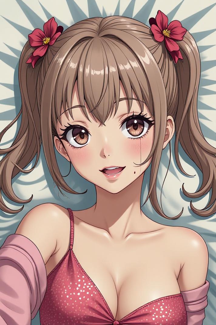 anime style masterpiece,best quality , Over Left Eye taupe hair, winter