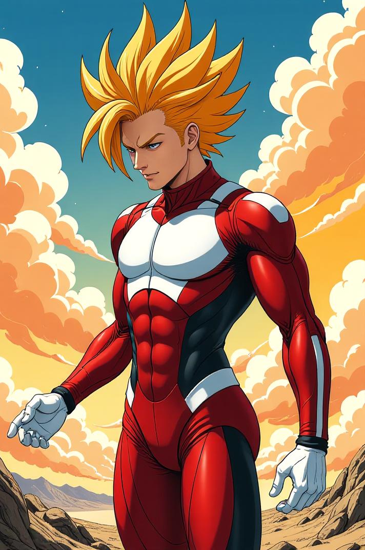 asian anime style marvel Sunfire masterpiece,best quality , asian anime, Spikes gamboge hair
