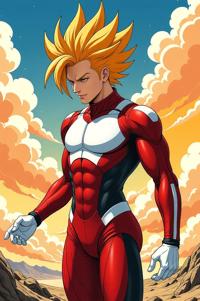 asian anime style marvel Sunfire masterpiece,best quality , asian anime, Spikes gamboge hair