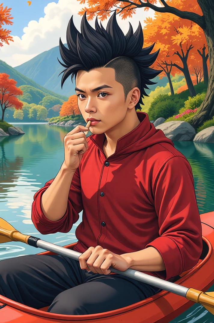 asian anime style marvel Rictor masterpiece,best quality , asian anime, Mohawk Flat spring bud hair