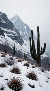 landscape of a Alpine and Cactus spines, Melancholy, Winter, scene art by Michael Eastman Diego Vel zquez
